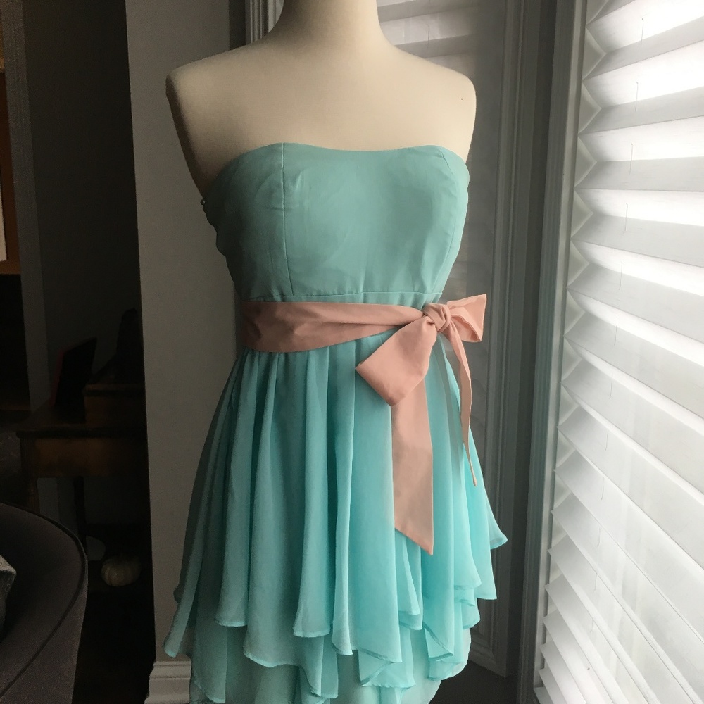 Aqua Chiffon Dress